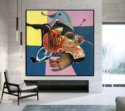 Handcrafted Abstract Painting, Modern Wall Art for Home Decor AB3025K