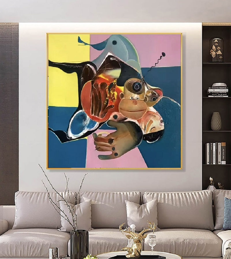 Handcrafted Abstract Painting, Modern Wall Art for Home Decor AB3025K