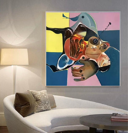 Handcrafted Abstract Painting, Modern Wall Art for Home Decor AB3025K