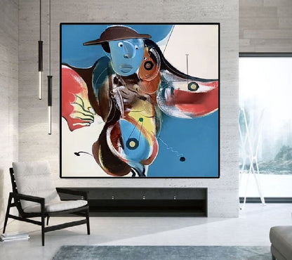Handcrafted Abstract Painting, Modern Wall Art for Home Decor AB3025M