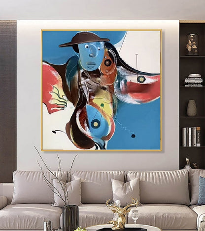 Handcrafted Abstract Painting, Modern Wall Art for Home Decor AB3025M