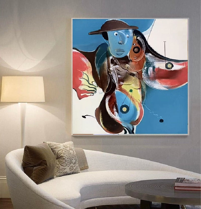 Handcrafted Abstract Painting, Modern Wall Art for Home Decor AB3025M