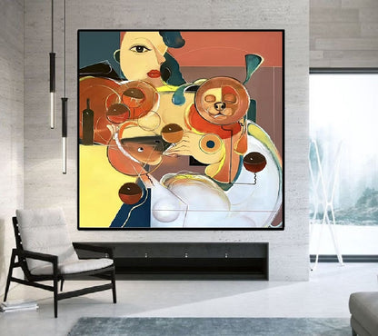 Handcrafted Abstract Painting, Modern Wall Art for Home Decor AB3025N