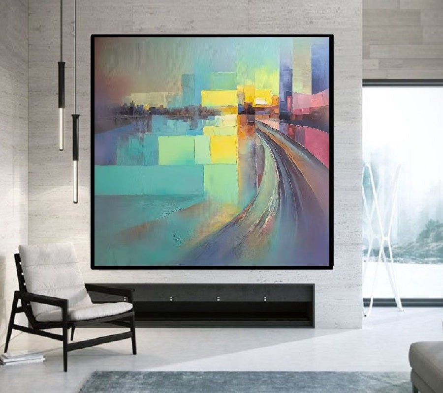 Handcrafted Abstract Painting, Modern Wall Art for Home Decor AB3027