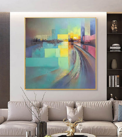 Handcrafted Abstract Painting, Modern Wall Art for Home Decor AB3027