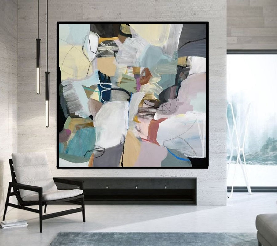 Handcrafted Abstract Painting, Modern Wall Art for Home Decor AB3035A