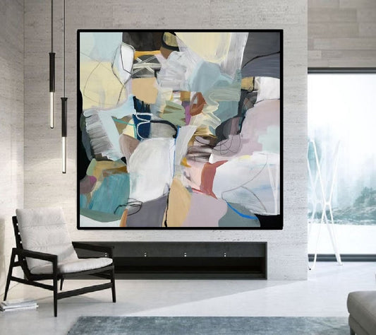 Handcrafted Abstract Painting, Modern Wall Art for Home Decor AB3035A