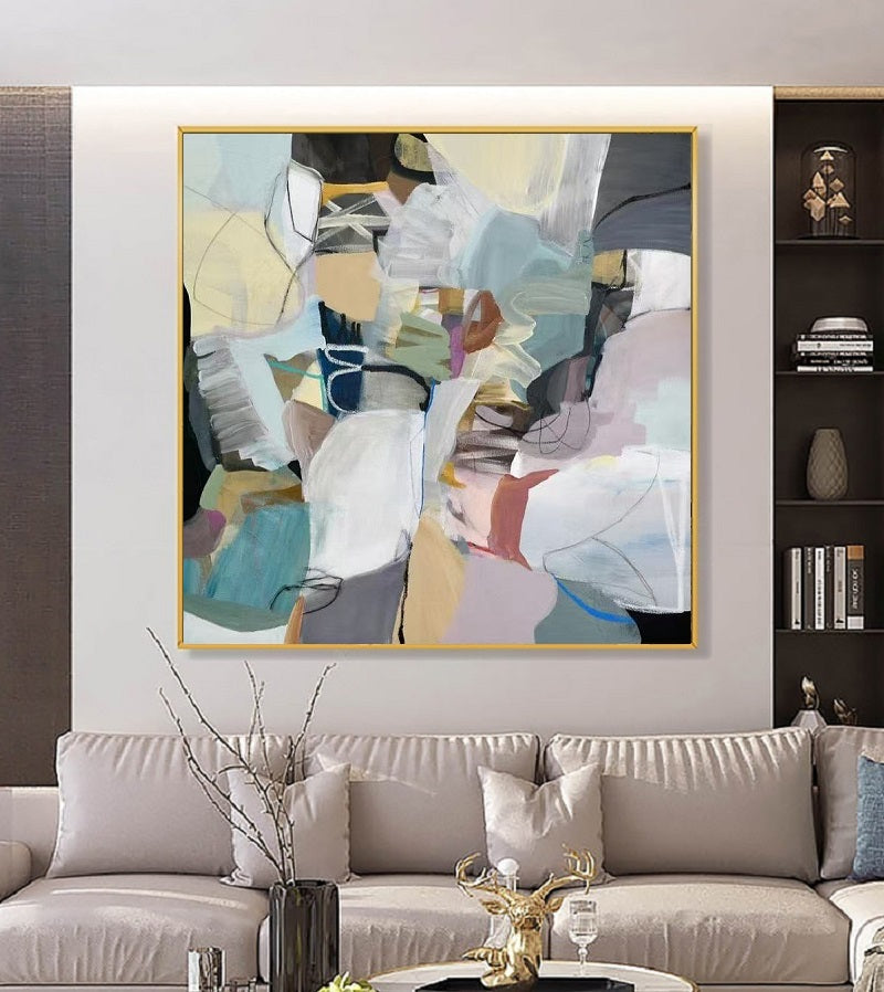 Handcrafted Abstract Painting, Modern Wall Art for Home Decor AB3035A