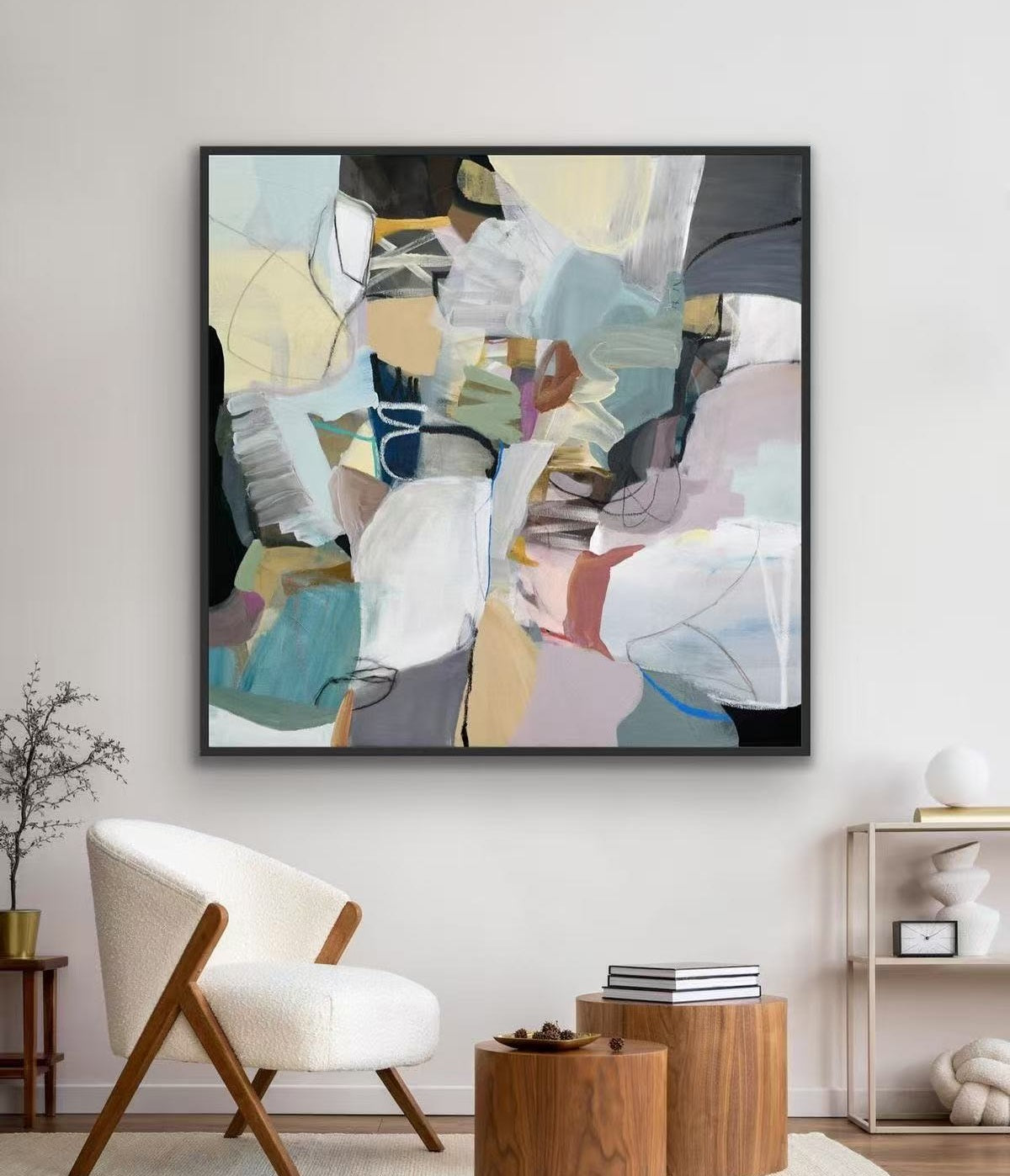 Handcrafted Abstract Painting, Modern Wall Art for Home Decor AB3035A