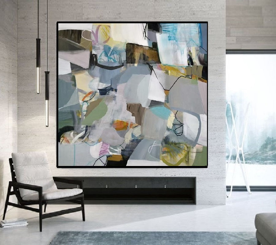 Handcrafted Abstract Painting, Modern Wall Art for Home Decor AB3035B
