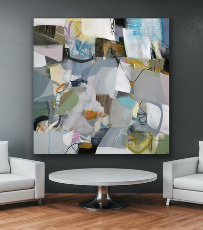 Handcrafted Abstract Painting, Modern Wall Art for Home Decor AB3035B