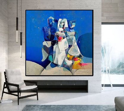 Handcrafted Abstract Painting, Modern Wall Art for Home Decor AB3036A