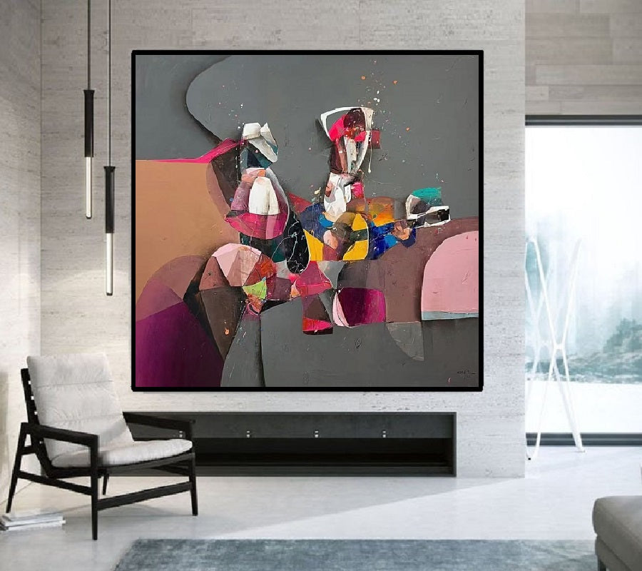 Handcrafted Abstract Painting, Modern Wall Art for Home Decor AB3036B