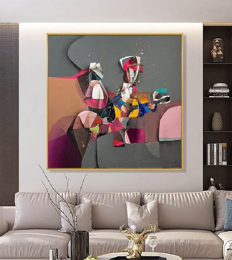 Handcrafted Abstract Painting, Modern Wall Art for Home Decor AB3036B