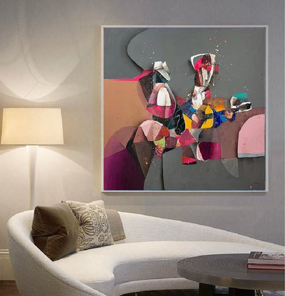 Handcrafted Abstract Painting, Modern Wall Art for Home Decor AB3036B