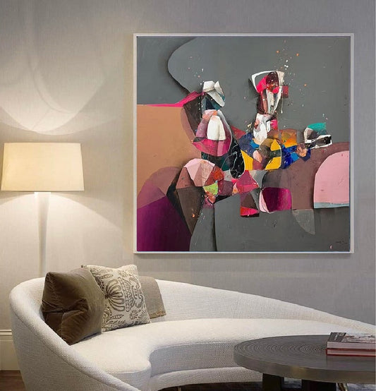 Handcrafted Abstract Painting, Modern Wall Art for Home Decor AB3036B