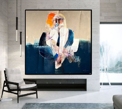 Handcrafted Abstract Painting, Modern Wall Art for Home Decor AB3036D