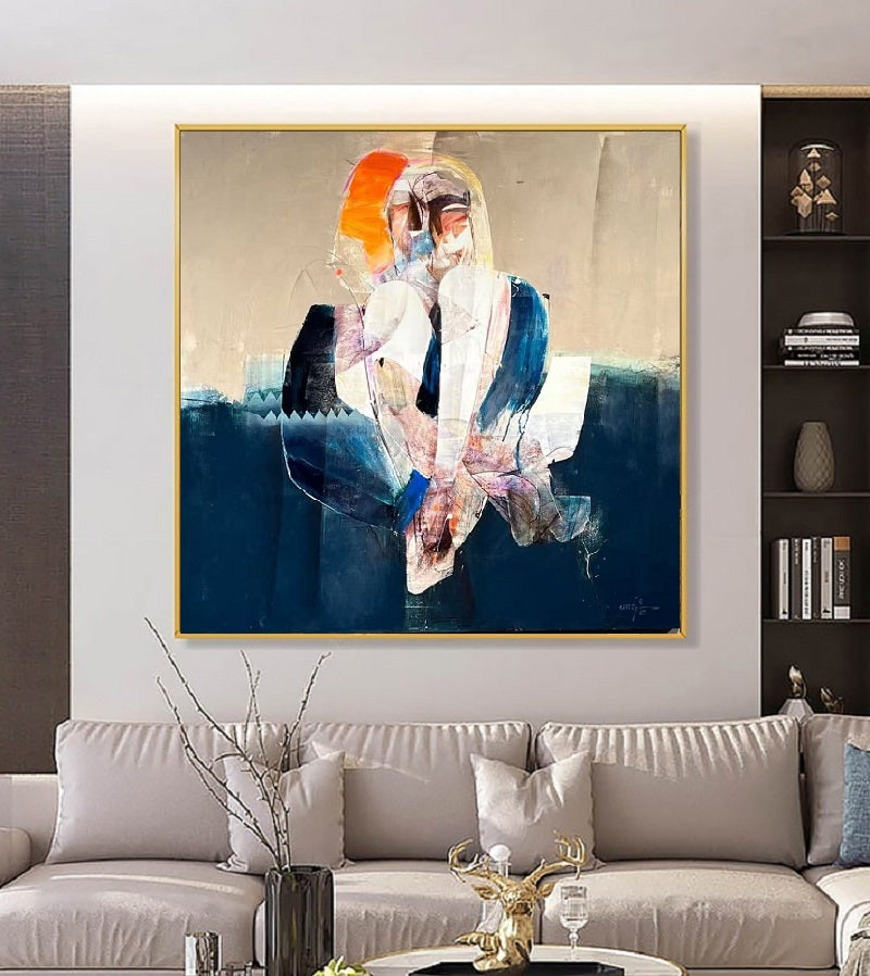 Handcrafted Abstract Painting, Modern Wall Art for Home Decor AB3036D