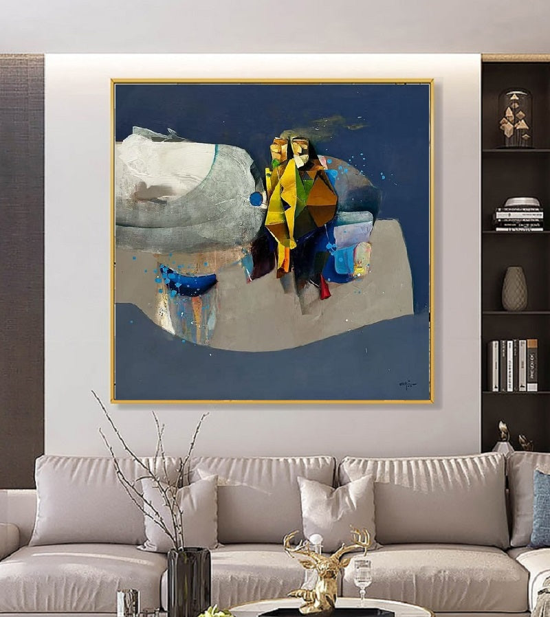Handcrafted Abstract Painting, Modern Wall Art for Home Decor AB3036E