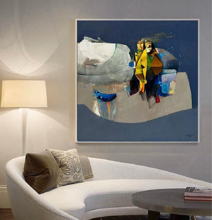 Handcrafted Abstract Painting, Modern Wall Art for Home Decor AB3036E