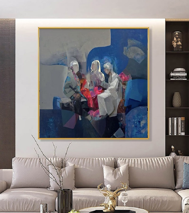 Handcrafted Abstract Painting, Modern Wall Art for Home Decor AB3036F