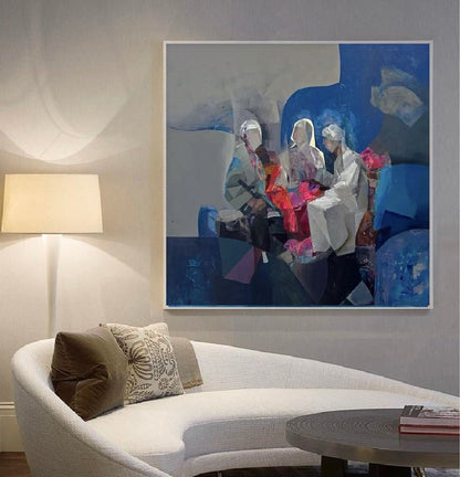 Handcrafted Abstract Painting, Modern Wall Art for Home Decor AB3036F