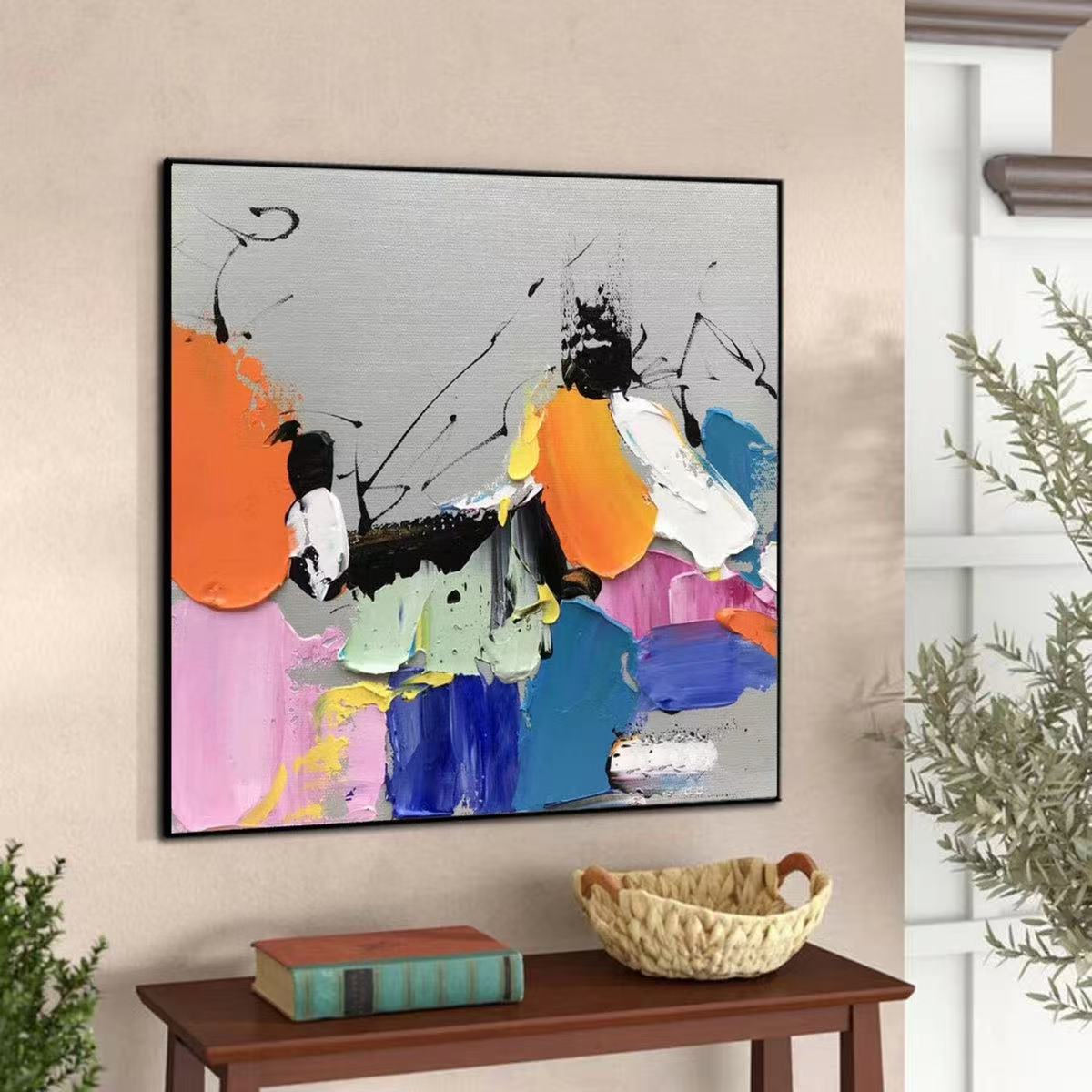 Handcrafted Abstract Painting, Modern Wall Art for Home Decor AB3037