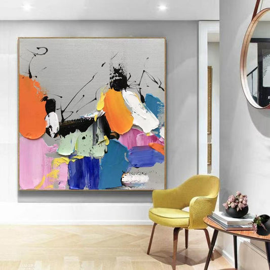 Handcrafted Abstract Painting, Modern Wall Art for Home Decor AB3037