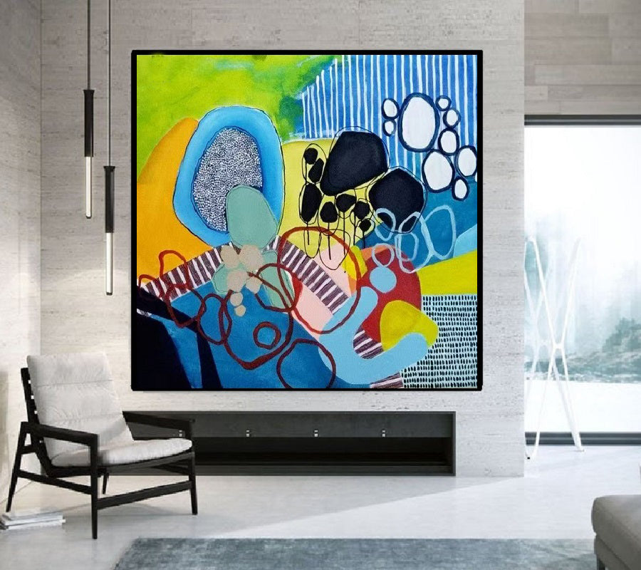 Handcrafted Abstract Painting, Modern Wall Art for Home Decor AB3038