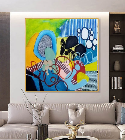 Handcrafted Abstract Painting, Modern Wall Art for Home Decor AB3038
