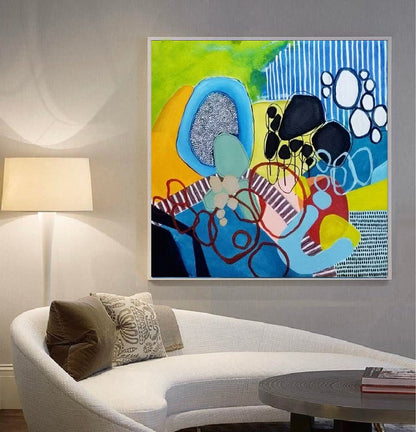 Handcrafted Abstract Painting, Modern Wall Art for Home Decor AB3038