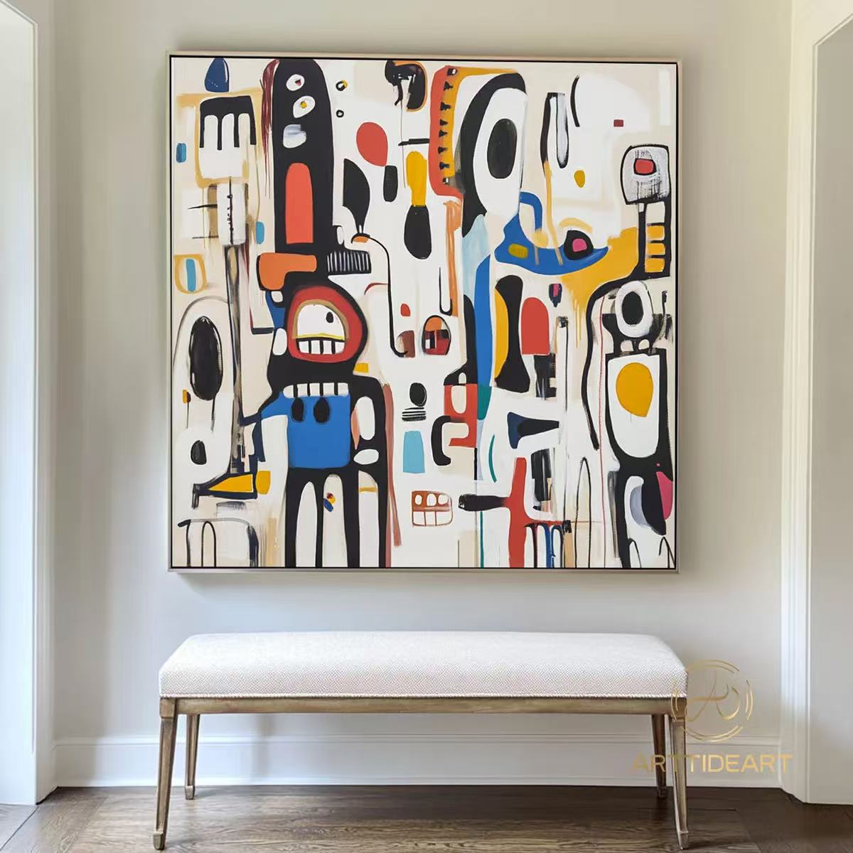 Handcrafted Abstract Painting, Modern Wall Art for Home Decor AB3039