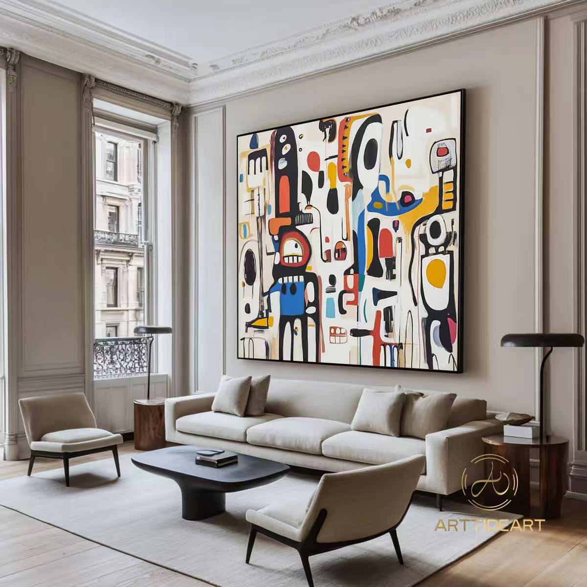 Handcrafted Abstract Painting, Modern Wall Art for Home Decor AB3039