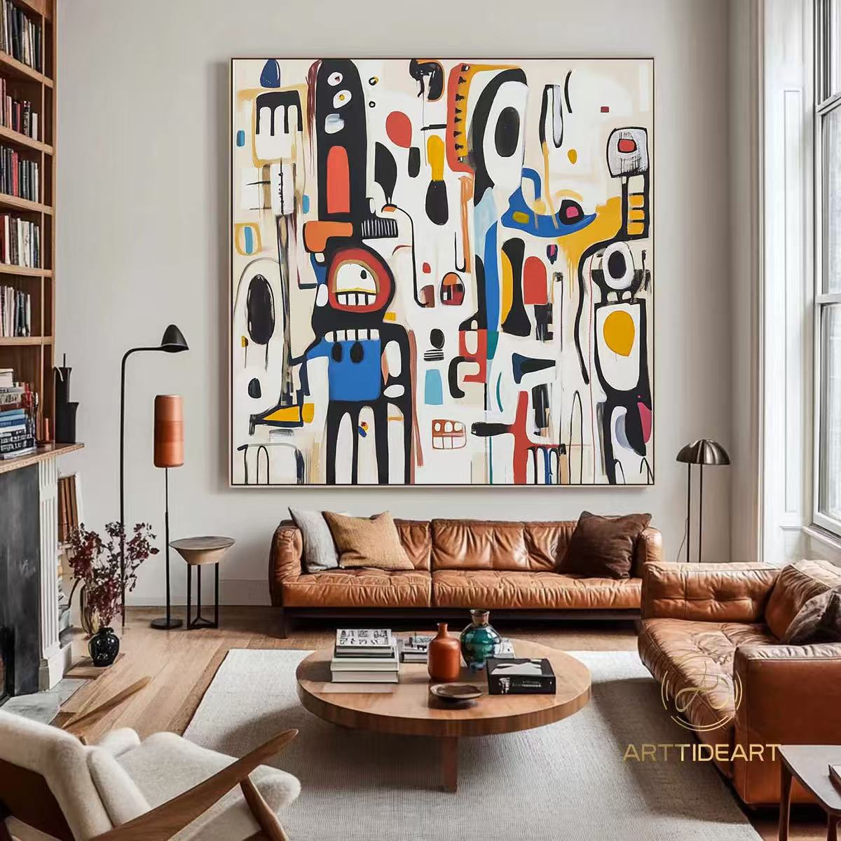 Handcrafted Abstract Painting, Modern Wall Art for Home Decor AB3039