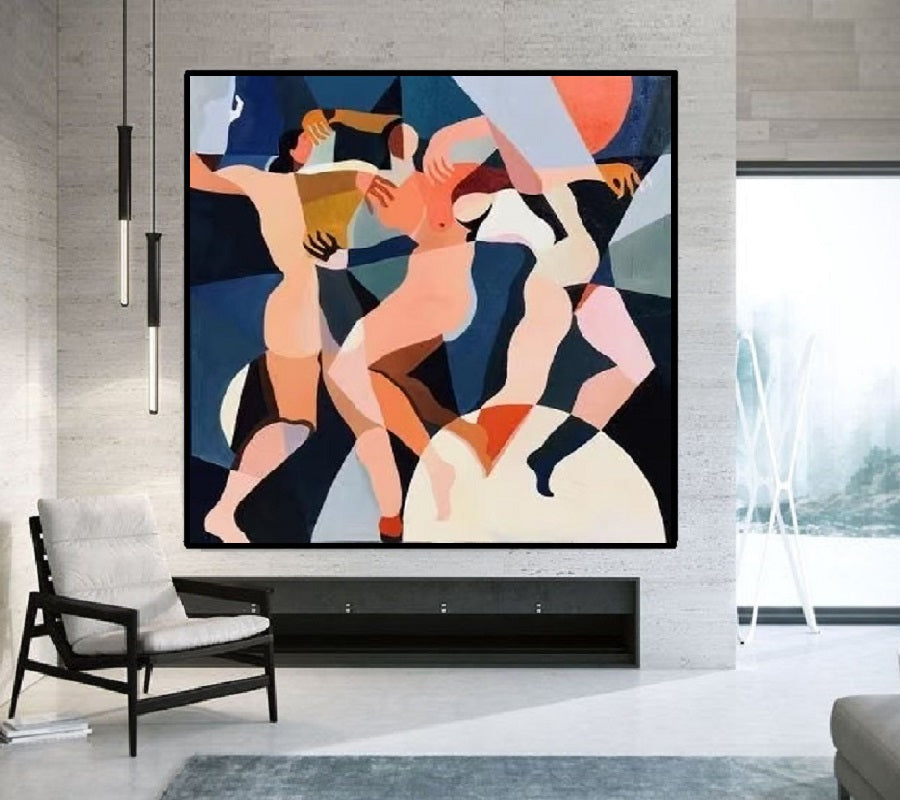 Handcrafted Abstract Painting, Modern Wall Art for Home Decor AB3040