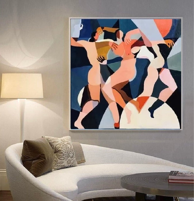 Handcrafted Abstract Painting, Modern Wall Art for Home Decor AB3040