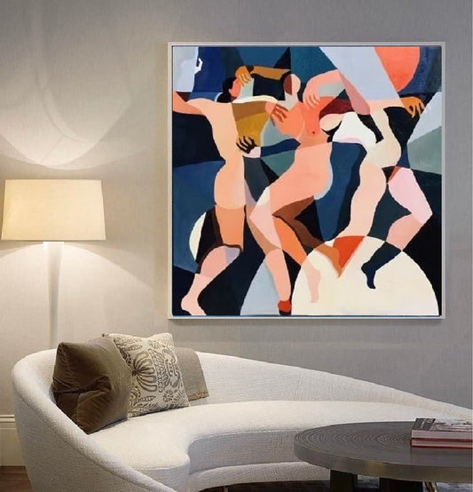 Handcrafted Abstract Painting, Modern Wall Art for Home Decor AB3040