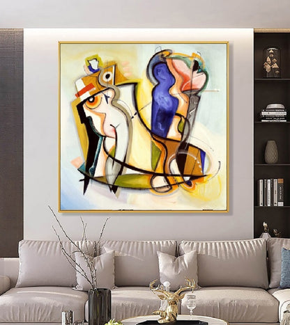 Handcrafted Abstract Painting, Modern Wall Art for Home Decor AB3041