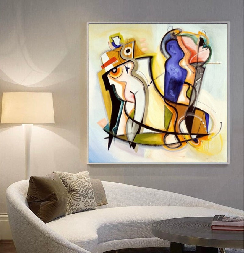 Handcrafted Abstract Painting, Modern Wall Art for Home Decor AB3041