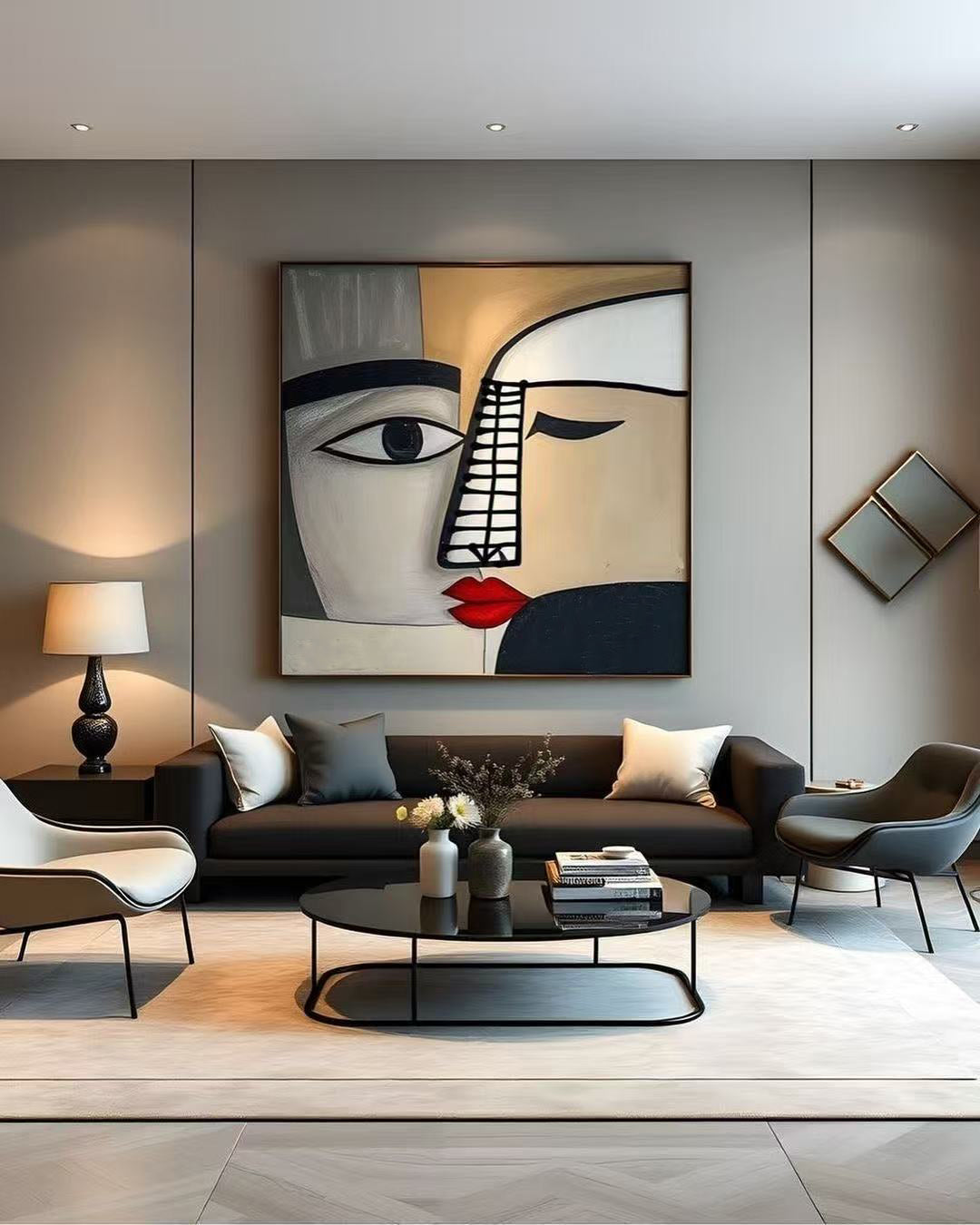Handcrafted Abstract Painting, Modern Wall Art for Home Decor AB3042