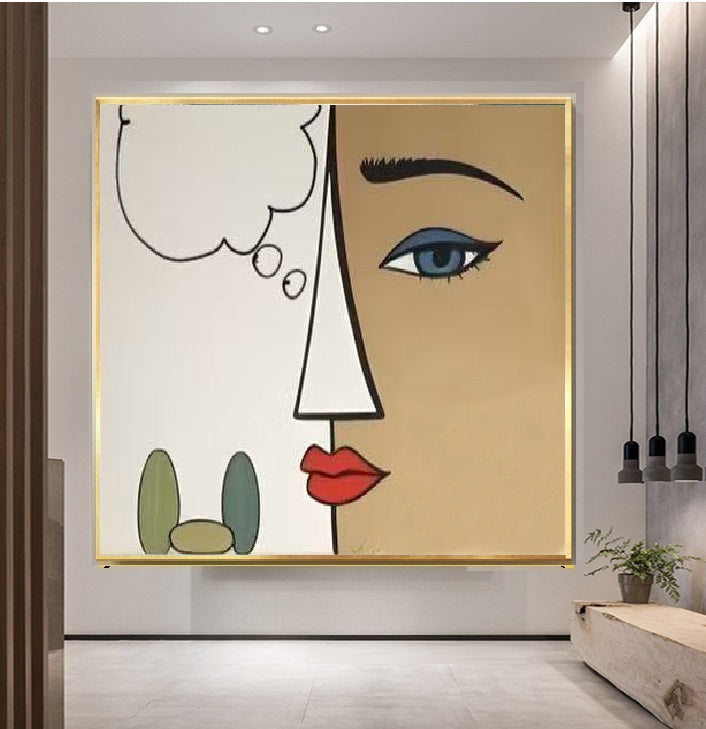 Handcrafted Abstract Painting, Modern Wall Art for Home Decor AB3043