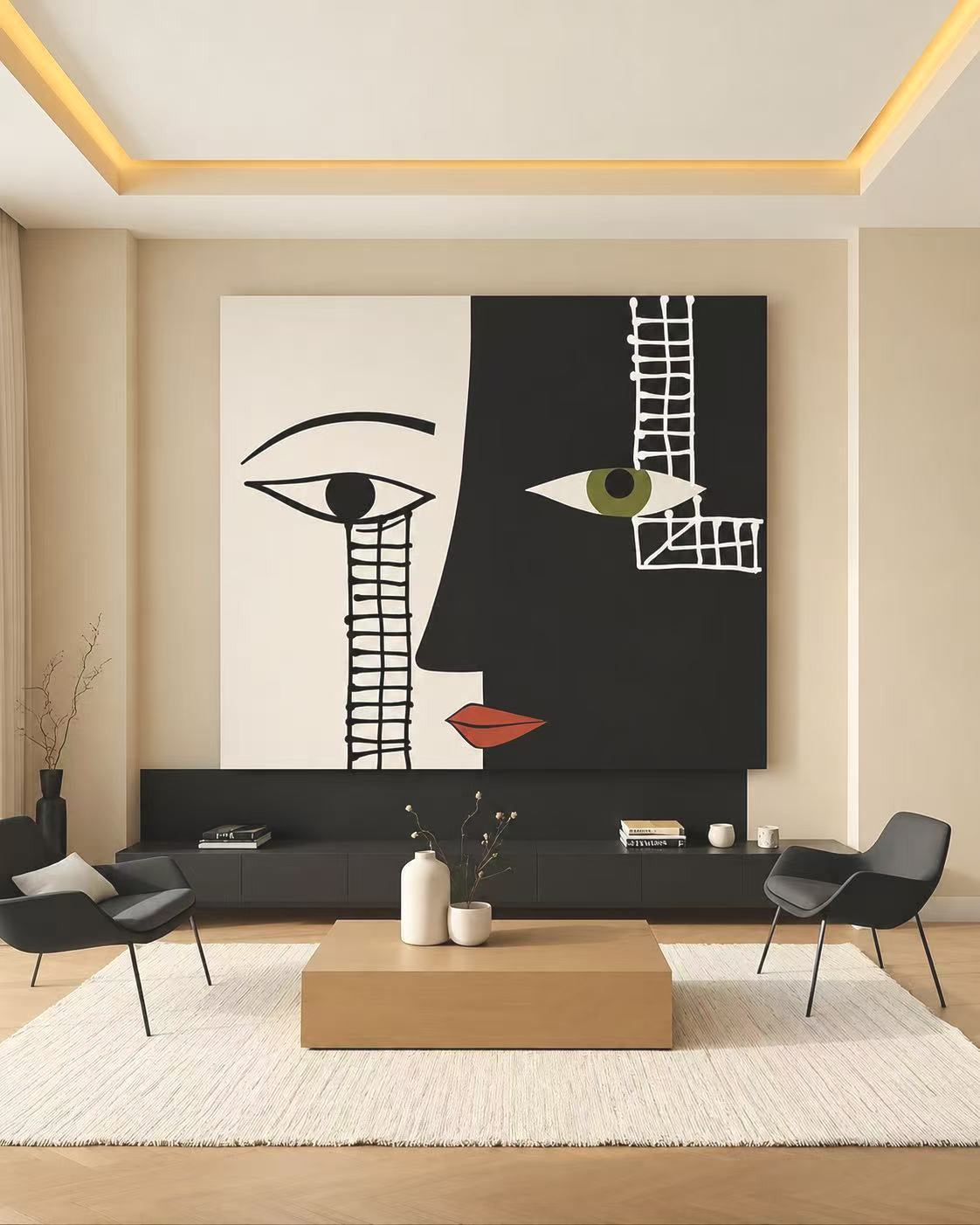 Handcrafted Abstract Painting, Modern Wall Art for Home Decor AB3044