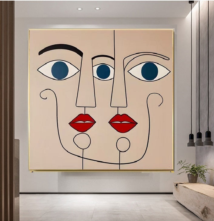 Handcrafted Abstract Painting, Modern Wall Art for Home Decor AB3046