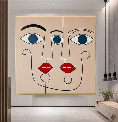 Handcrafted Abstract Painting, Modern Wall Art for Home Decor AB3046