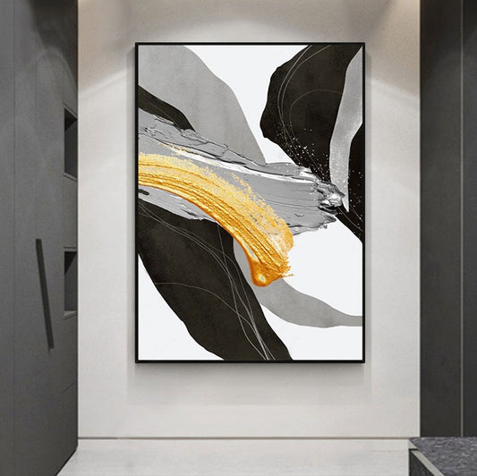 Handcrafted Abstract Painting Black And White Wall Art For Homedecor BW1005