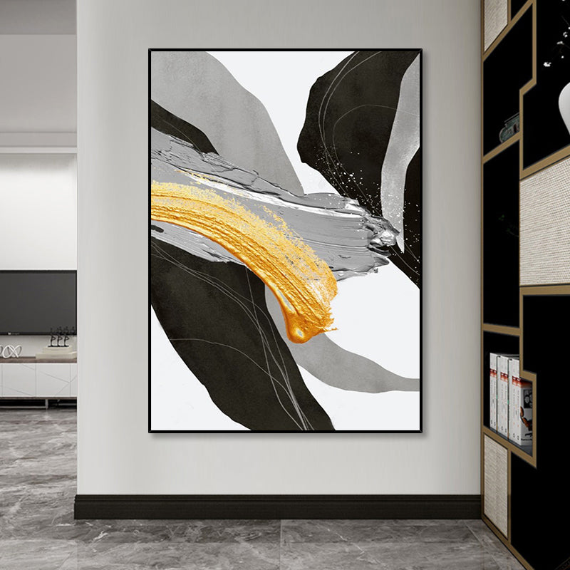 Handcrafted Abstract Painting Black And White Wall Art For Homedecor BW1005