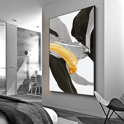 Handcrafted Abstract Painting Black And White Wall Art For Homedecor BW1005