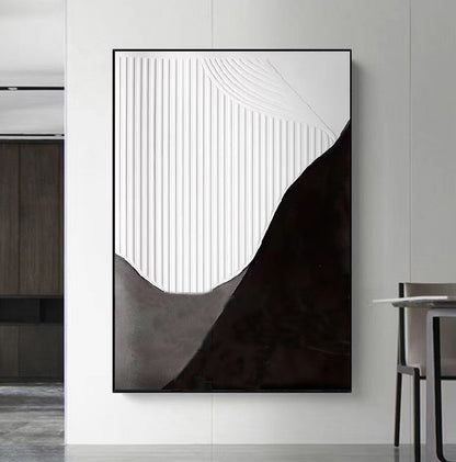 Handcrafted Abstract Painting Black And White Wall Art For Homedecor BW1006