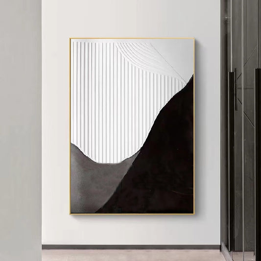 Handcrafted Abstract Painting Black And White Wall Art For Homedecor BW1006