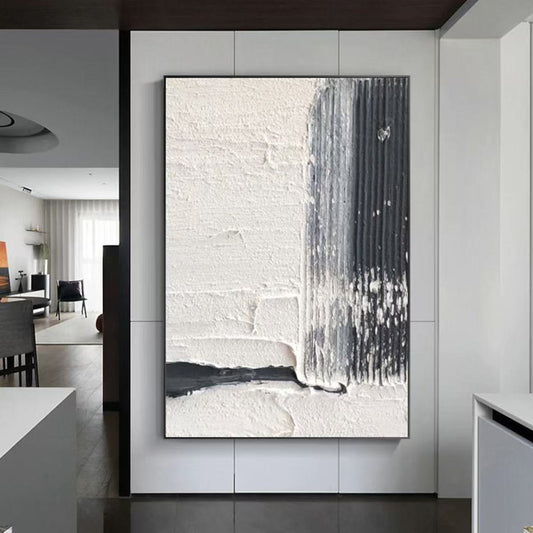 Handcrafted Abstract Painting Black And White Wall Art For Homedecor BW1012
